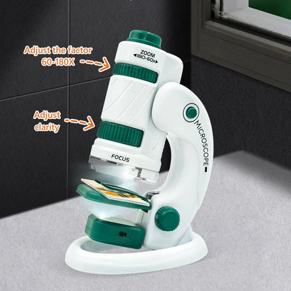 Kid's Pocket Microscope STEM Toy Kit 60-120x – Explore the Microscopic World