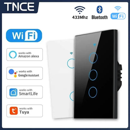 Smart WiFi & Bluetooth Wall Switch - Touch Sensor LED Light Switches
