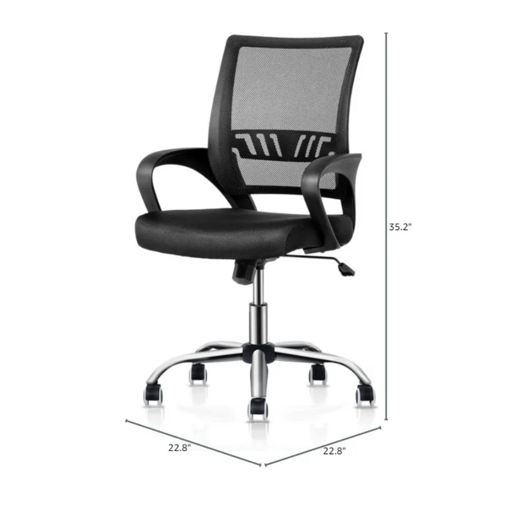 Ergonomic Home Office Chair – Adjustable Mesh Desk Chair with Lumbar Support, Armrests, and Swivel Rolling for Comfort