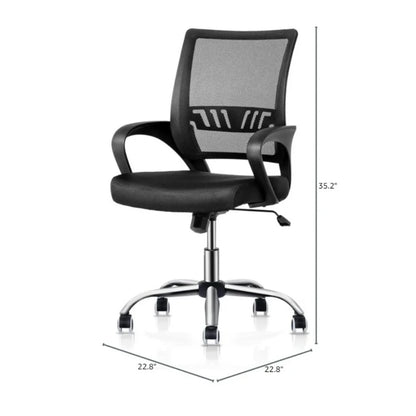 Ergonomic Home Office Chair – Adjustable Mesh Desk Chair with Lumbar Support, Armrests, and Swivel Rolling for Comfort