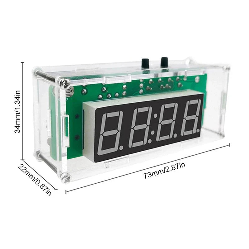 TJ-56-428 4-Digit Digital DIY Clock Kit with Acrylic Shell