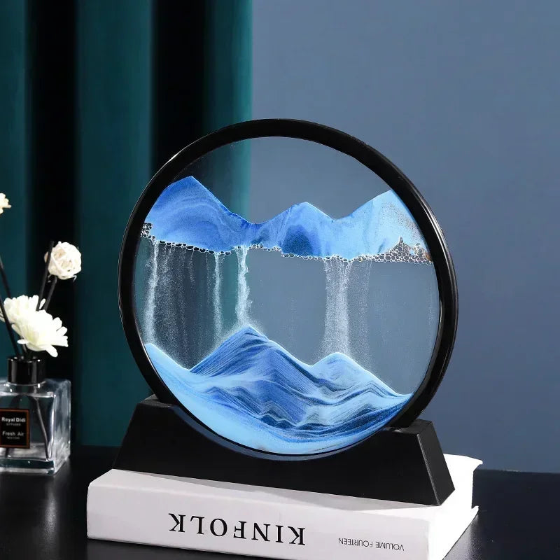 Mesmerizing 3D Moving Sand Art - Deep Sea Sandscape Round Glass Hourglass