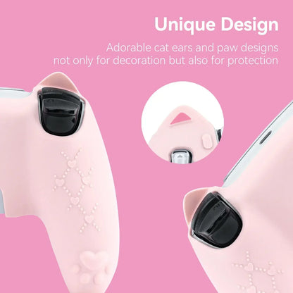 GeekShare PS5 controller case set: cat-themed thumb grips
