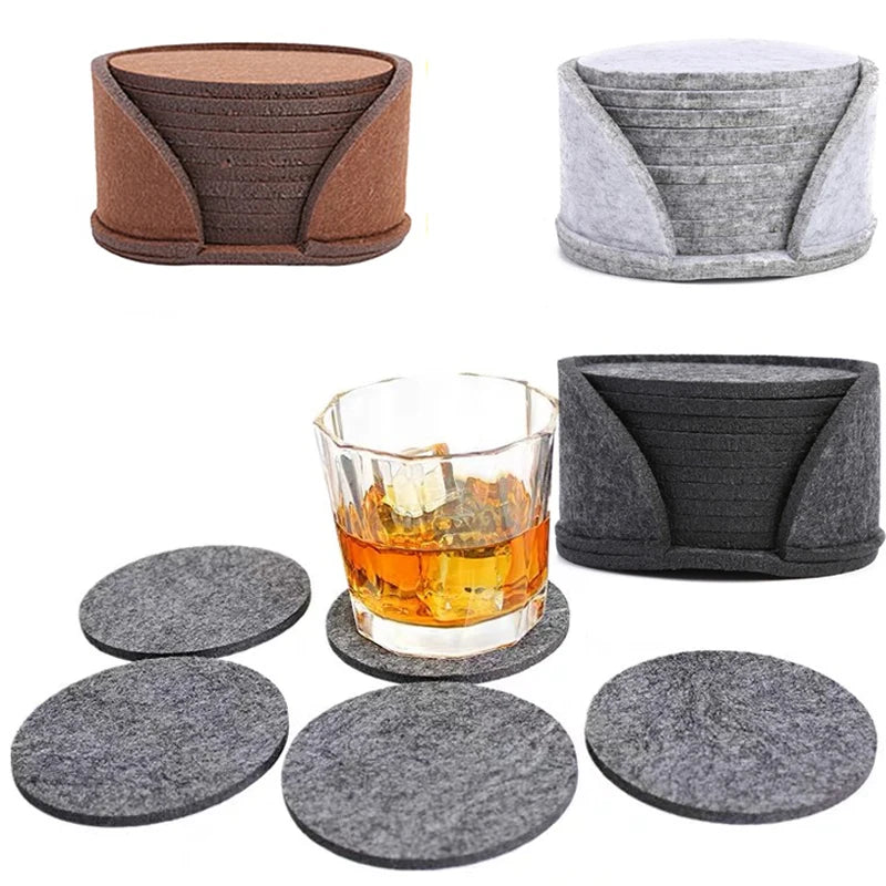 Stylish Felt Coasters with Holder