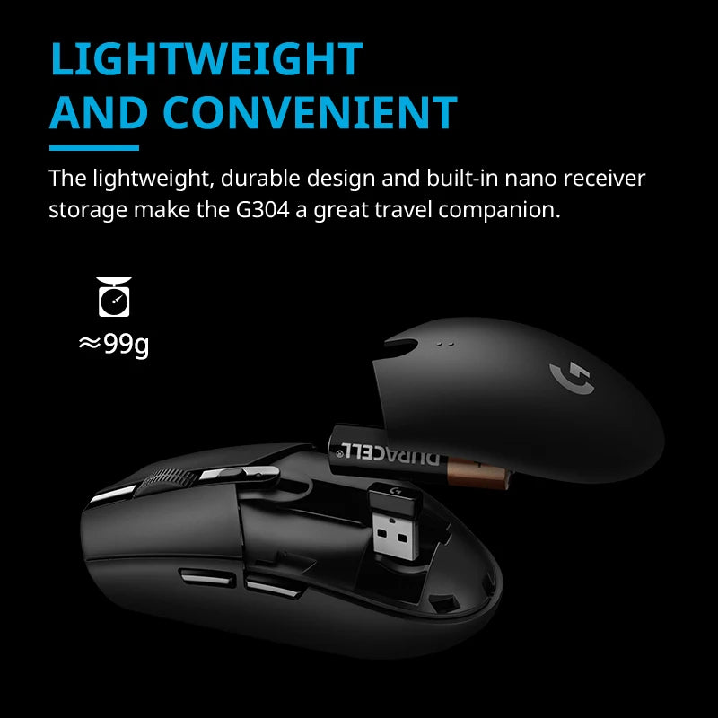 Logitech G304 Wireless Gaming Mouse – 6 Programmable Buttons, HERO Sensor, 12000 DPI, Ergonomic USB Optical Mouse