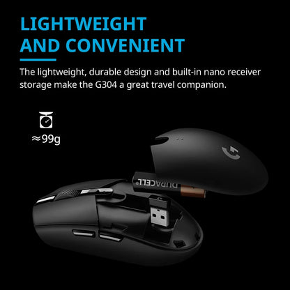 Logitech G304 Wireless Gaming Mouse – 6 Programmable Buttons, HERO Sensor, 12000 DPI, Ergonomic USB Optical Mouse