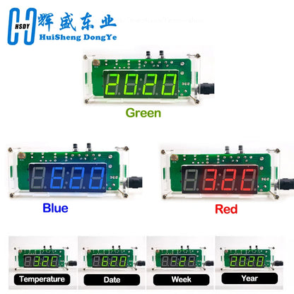 TJ-56-428 4-Digit Digital DIY Clock Kit with Acrylic Shell