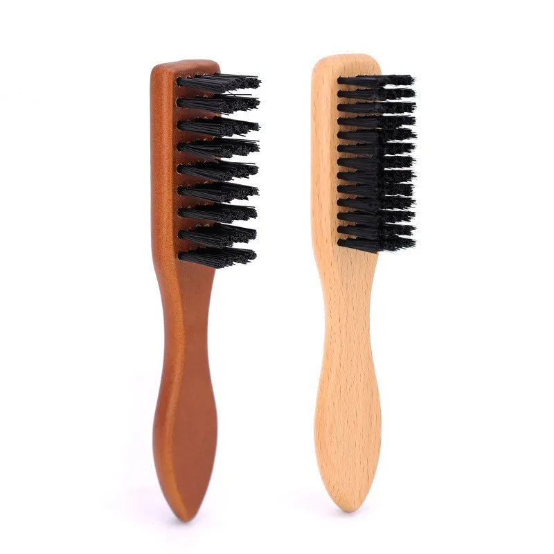 Vintage Wooden Handle Beard and Hair Cleaning Brush for Men - Reduces Frizz