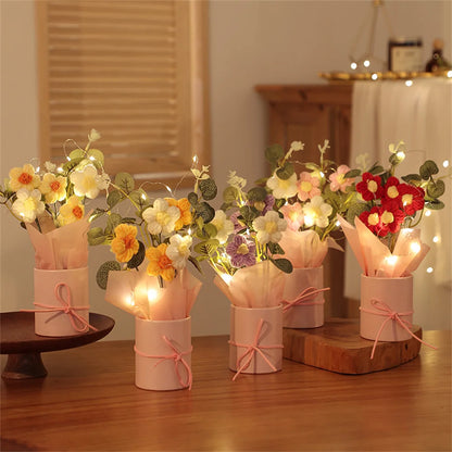 5PCS Hand-Knitted Woolen Flowers