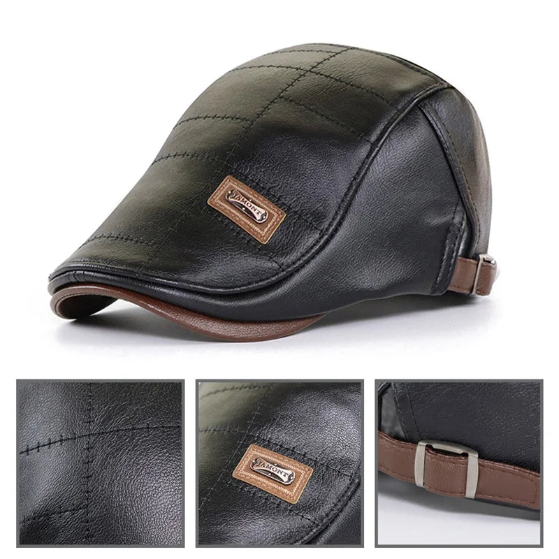 Sophisticated Style: Leather Beret Hat