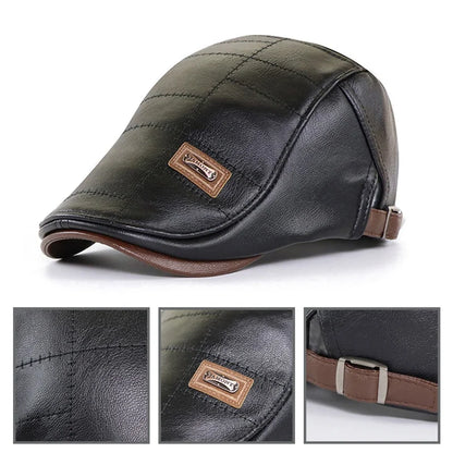 Sophisticated Style: Leather Beret Hat