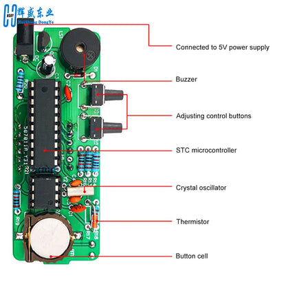 TJ-56-428 4-Digit Digital DIY Clock Kit with Acrylic Shell