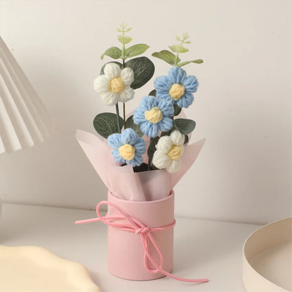 5PCS Hand-Knitted Woolen Flowers