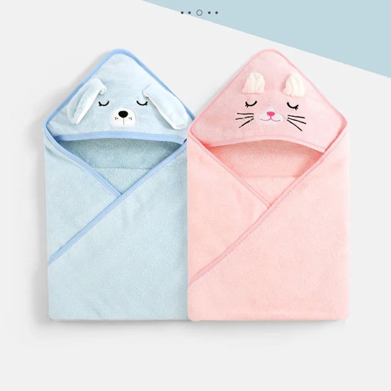 Cartoon Animal Baby Hooded Towel - Soft Newborn Bathrobe for Boys and Girls