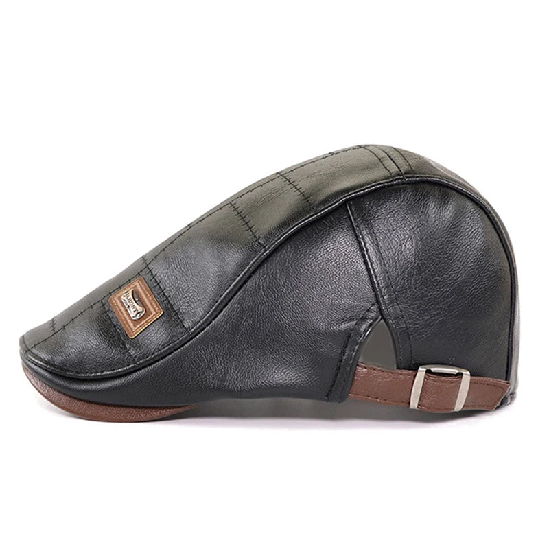 Sophisticated Style: Leather Beret Hat