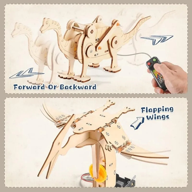 Dinosaur STEM Kit Toys for Kids - 3D Wooden Puzzle Model