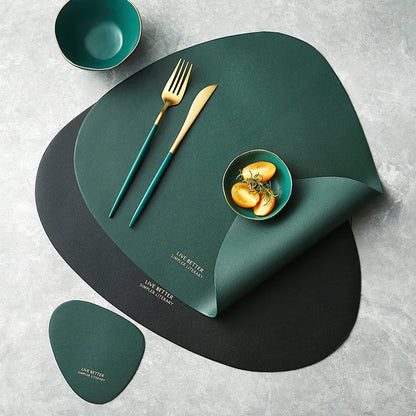 Stylish PU Leather Placemats and Coasters
