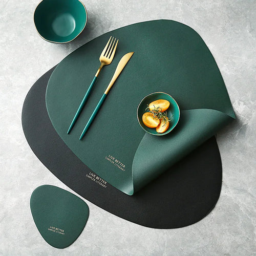 Stylish PU Leather Placemats and Coasters