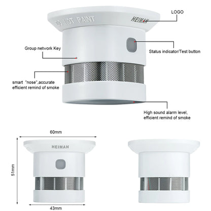 HEIMAN Zigbee 3.0 Smoke Detector - High Sensitivity Fire Alarm Safety Sensor, Free LED Night Light