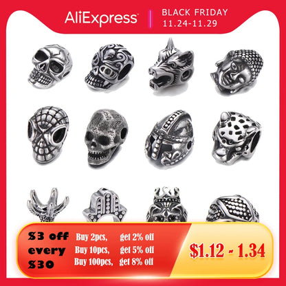 Skull, Leopard, and Buddha Charms: Unleash Your Inner Edgy Style