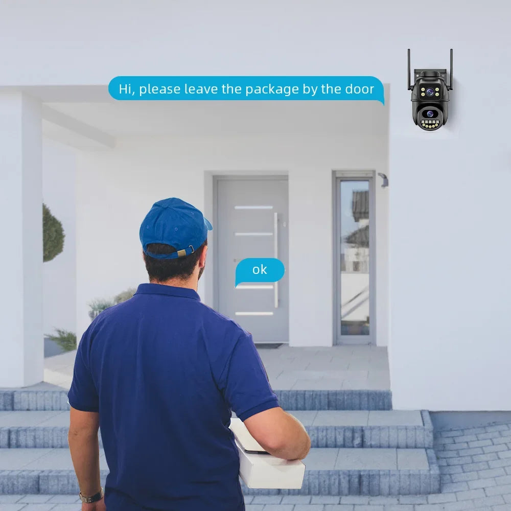 Enhanced 4K Dual-Lens WiFi Security Camera with AI Human Detection