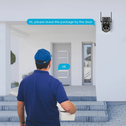 Enhanced 4K Dual-Lens WiFi Security Camera with AI Human Detection