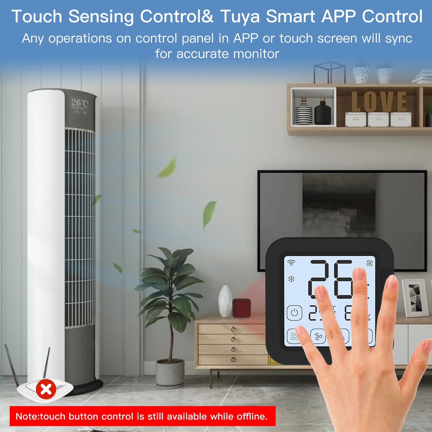 MOES Tuya WiFi IR Thermostat Controller with LCD Touch Screen and Alexa Compatibility