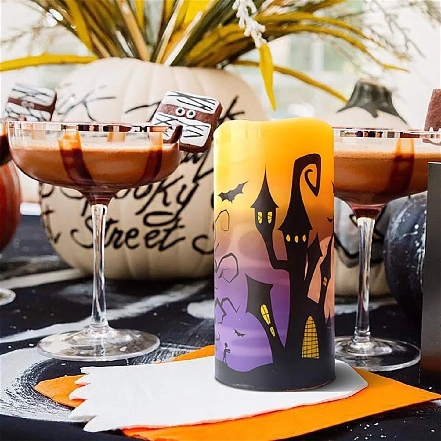 Spooky Glow: Halloween Flameless Candles