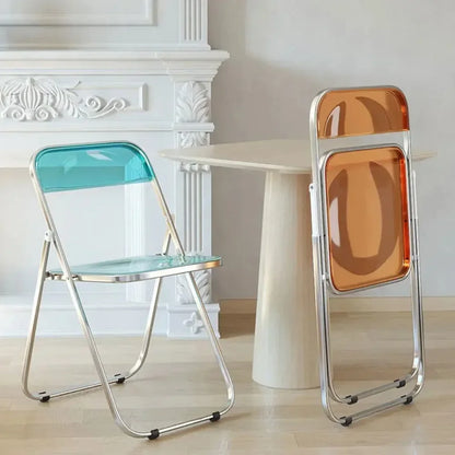 Transparent Table and Chair Set - Modern Acrylic Folding Furniture for Bedroom and Balcony