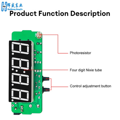 TJ-56-428 4-Digit Digital DIY Clock Kit with Acrylic Shell