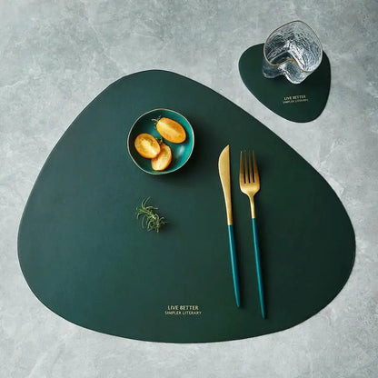 Stylish PU Leather Placemats and Coasters