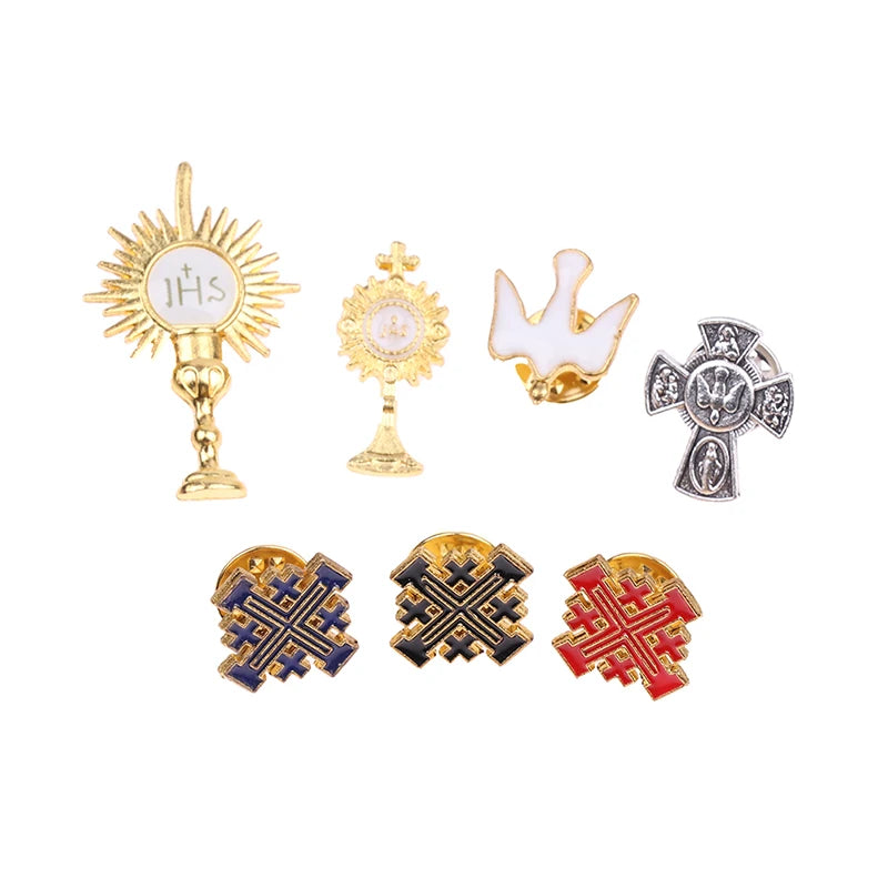 Elegant Jerusalem Cross Brooch: A Symbol of Faith