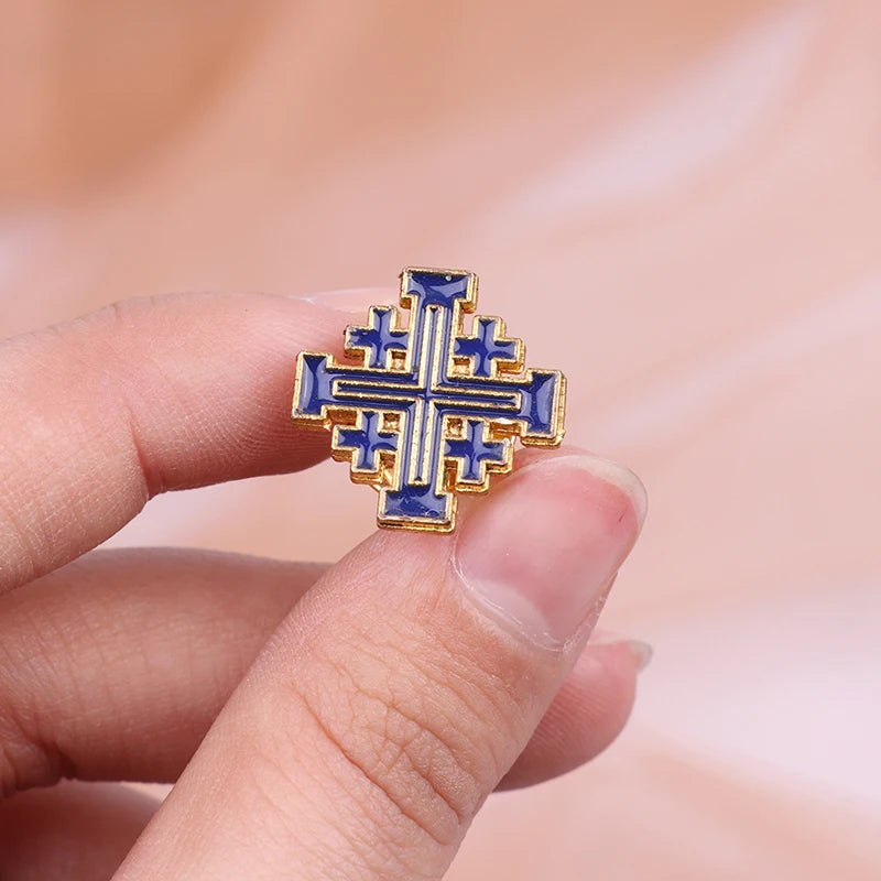 Elegant Jerusalem Cross Brooch: A Symbol of Faith
