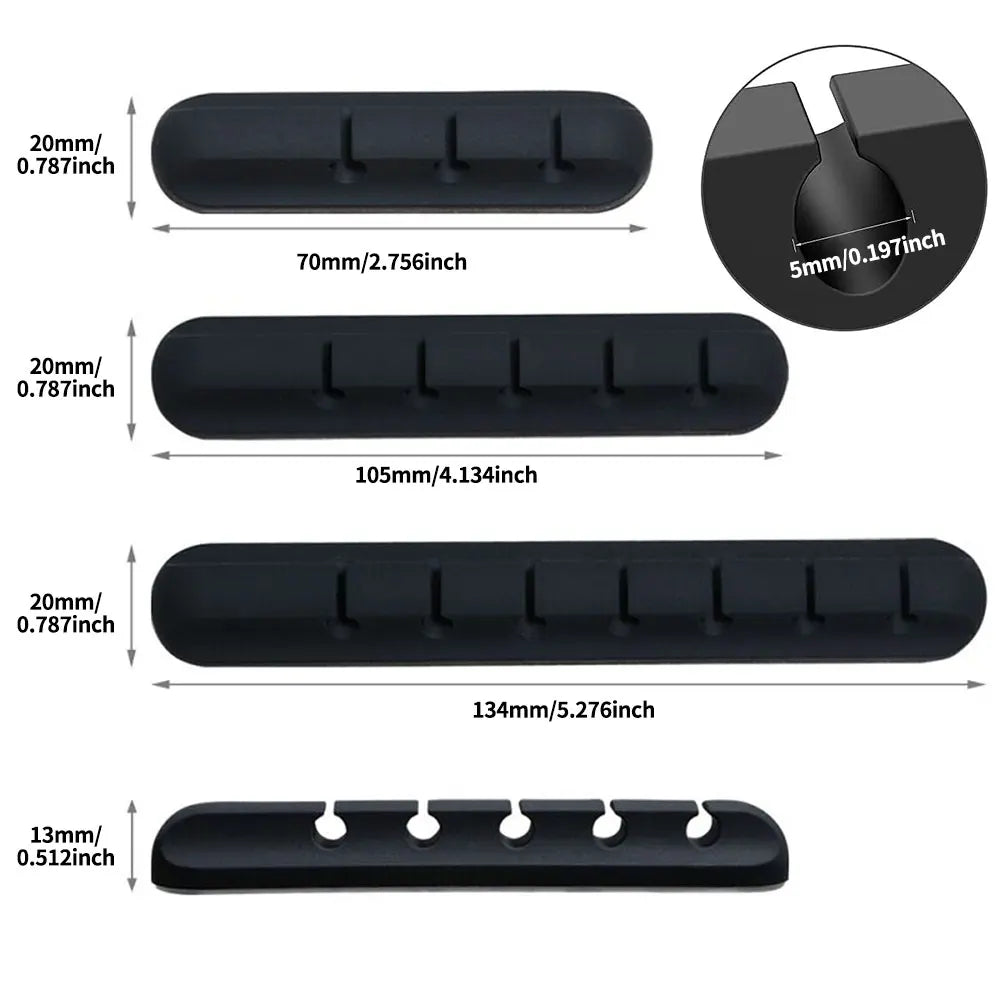 Silicone cable organizer for tidy desktop wire management