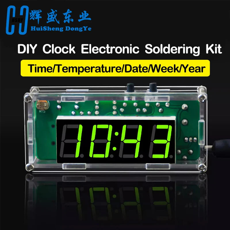 TJ-56-428 4-Digit Digital DIY Clock Kit with Acrylic Shell