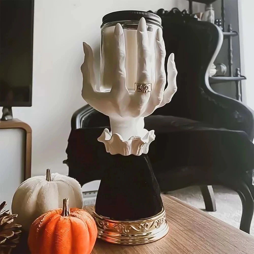 Spooky and Stylish: Halloween Witch Hand Candlestick