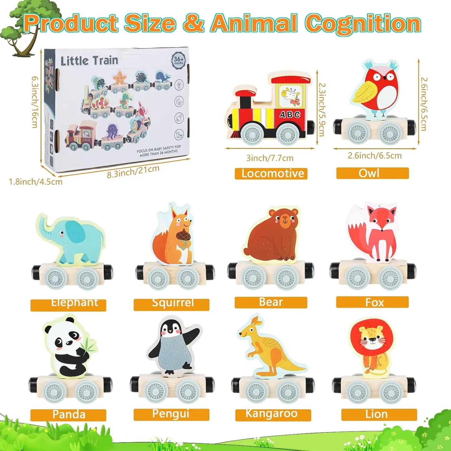 Delightful Montessori Magnetic Wooden Train Toy Set