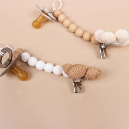 Flower Baby Silicone Bead Pacifier Clip Chain - BPA-Free Teething Toy and Soother Holder