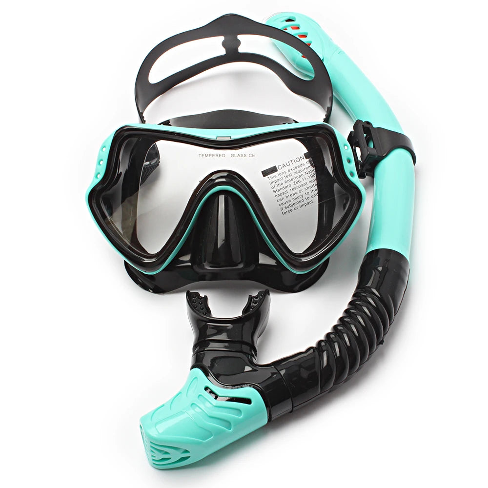 Diving Goggles Snorkeling Two Breathing Tube Suit Men's And Women's Large Frame Silica Gel Diving Glasses Body for Beach Kids